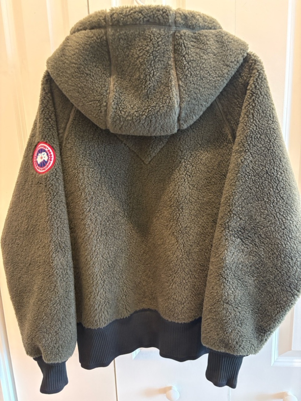Canada Goose Simcoe Hoodie in Sage, Fleece Hooded Jacket - Picture 4 of 5